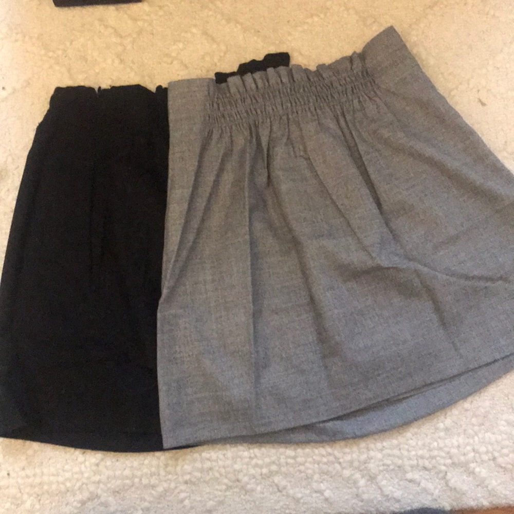 2 jcrew wool skirts (black and grey)